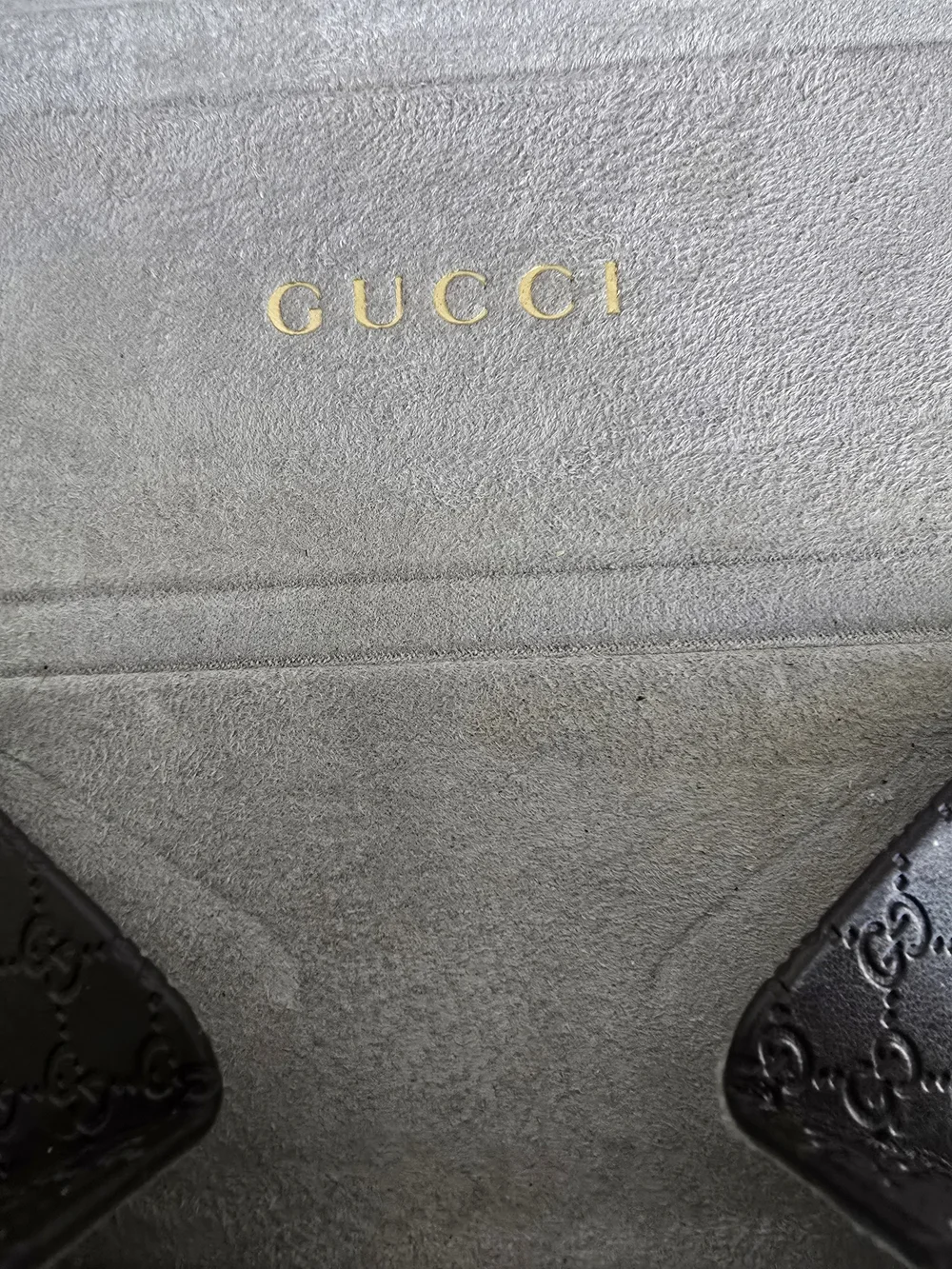 Gucci Brown Embossed GG Envelope Sunglasses Case